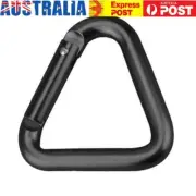 Triangle Carabiner Camping Hiking Keychain Snap Clip Hook Buckle (Black)