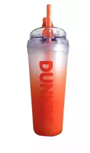 Dunkin' Summer 2024 Ombre Plastic Insulated 24oz Tumbler ORANGE