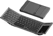 Inateck Foldable AI Keyboard with Touchpad, Bluetooth Wireless Mini Keyboard, Pocket Keyboard with 3 Bluetooth Channels, Compatible with iOS, Android, Windows, QWERTY, KB06101