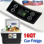 Centre Console Fridge Freezer Portable Travel Camping Car Cooler 16QT 12/24/110V