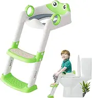 Toilet Training Seat | 2 in 1 Potty Training Toilet Seat with Step Stool Ladder | Adjustable Height, Foldable Potty for Toddler Boys Girls, Bathroom Accessories