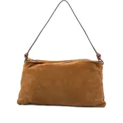 [Staud] Staud Harlow Knotted-strap Suede Shoulder Bag ONE SIZE BROWN