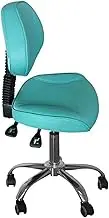 Saddle Stool with Back Support,Hydraulic Height Office Chair,360° Rolling Chair,Adjustable 48-61cm,for Beauty Clinic Home and Office Use,Load 440LBS(Blue)