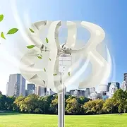 Vertical Noiseless Energy Wind Turbine Generator 3 Phase AC Permanent Magnetic Levitation Wind Turbine 5 Blades Wind Power Generator with Controller,Auto Adjust Windward Direction,800W-24V