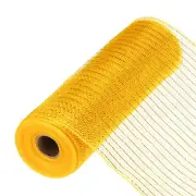 10 Inch Glitter Poly Burlap Mesh for Wreath Mesh Ribbon 10 Yard Dark Gold