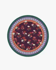 185' Round | Machine Washable Runner Rug | Kid & Pet Friendly | Indoor Rug | Ambroeus Royal Plum Rug by Iris Apfel | Ruggable