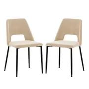 Geena Velvet Dining Chair (Set of 2) - Oatmeal