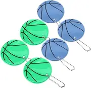 WESIEVYA 6Pcs Reflective Basketball Keychain Glow the Dark Pendant for High Visibility Bags Bicycles and Accessories for Day Night Use
