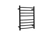HOTWIRE Hotwire Heated Towel Rail - Curved Round Bar (H700mmxW530mm) with Timer - Black