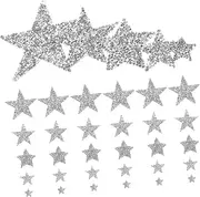 Veemoon 50Pcs Rhinestone Star Iron Patches Delicate Glitter Applique Stickers for DIY Clothing Repair Bags Hats and Shoes Wear Resistant Embroidered Cloth Stickers