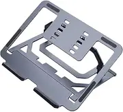 Computer Support Foldable Laptop Stand Aluminum Alloy Desktop Heightened Heat Sink 5 Height Adjustable Portable Lifting Computer Bracket,Gray