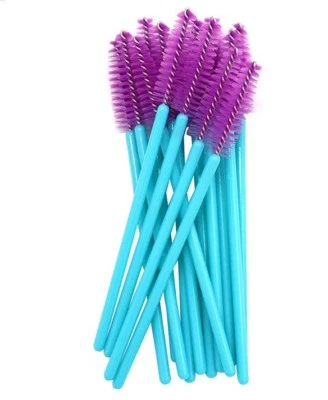 Baby blue Tower Purple Mascara Wands Brushes Disposable Eyelash Extension