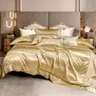 Luxury Emperor Silk Cotton Bedding Set 4 Pcs Quilt Cover Flat Sheet Pillowcases