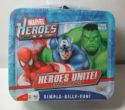 New MARVEL Heroes Unite! CARD & Dice GAME Metal Box w/ Handle Ages 4+ 2-4 player