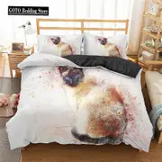 v55 Bed Sheets Animal Insect Series Bedding Set,Print Butterfly Panda, Deer,Panda Duvet Cover and Pillowcase, Dekbedovertrek,Single Double 3-Piece Bed