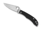 Spyderco Honeybee Slipjoint Knife C137GBKP Satin PlainEdge 12c27 Blade Black G10