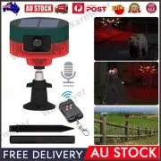 Solar Power Motion Sensor Sound Light Alarm Dog Barking Gunshots Repeller 2 Mode