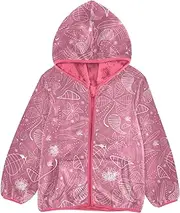 [GuoChe] Pen Plot Decorative Pink Sherpa Lined Toddler Hoodie Toddler Girl Coat pink Zip Hooded Sweatshirt 3T