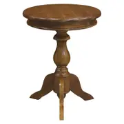 Tasmania Round Pedestal Side Table - Light Pecan