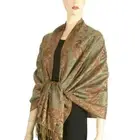 Paisley Leaf Flover Pashmina Shawl Wrap Multi Color Khaki Green Burgundy Beige