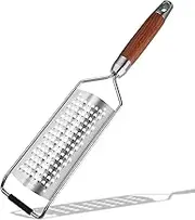 KULUNER Professional-Grade Lemon Zester with Fine Blades, Lightweight Cheese/Vegetable Grater, Solid Wood Handle Design - Rust-Resistant, Durable, Essential Kitchen Tool （B2）