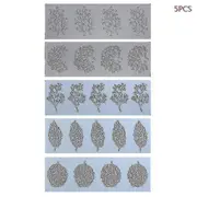 5pcs/set Coral Leaf Lace Mat Cake Mold Sugar Craft Silicone Pad Fondant Mould