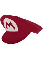 Plush Red Gaming Plumber Costume Hat
