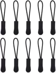 10Pcs Black Zipper Pull Puller End Fit Rope Tag Replacement Clip Broken Buckle F