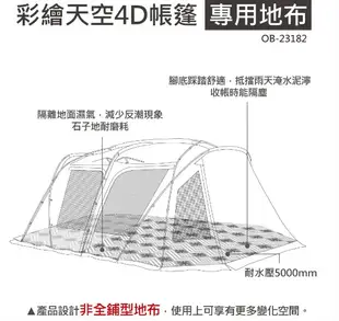 【綠色工場】Skypainter 彩繪天空帳4D帳篷專用地布-23182 外地墊 野餐墊 防潮地布 帳篷地墊