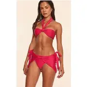 Fuchsia Knot Detail Mini Beach Skirt, Fuschia