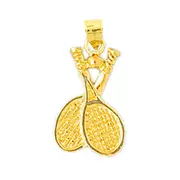 14K Gold Two Tennis Rackets Charm
