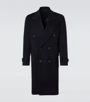 [Thom Sweeney] Thom Sweeney Double-breasted wool and cashmere overcoat UK 38 blue