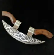 Handmade Carbon Steel Double Handle Axe For Cutting Chopping & Mincing