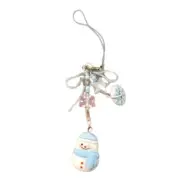 Christmas Keychain Lanyard String Snowman Snowflake Pendant Keyring Ornament