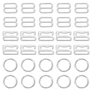 30 Pcs 10mm Bra Strap Hooks, Alloy Adjustment Slide Bra Strap Clips, Silver