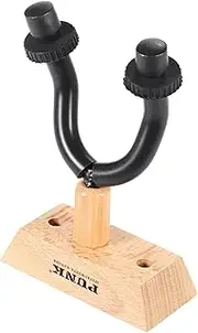 Labymos Guitar Wall Mount er Metal Rack Hook W/Rubber Sheath Wooden Base for Guitar Bass Violin Mandolin Ukulele Instrument Easy to Install