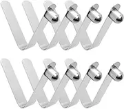 Stainless Kayak Paddle Spring Snaps, 9.5x6mm Pole Push Button Spring Clips Steel Solid Button Locking Tube Single Pin for Outdoor Camping Awning Tent Pole Replacement Accessories 8 Pack