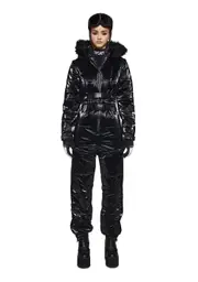 [Dolls Kill] Aurora Beam Liquid Velvet Snowsuit - Black (Fairfax)