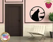 Wall Stickers Vinyl Decal Moon Wolf Howl Animal Werewolf (ig258)