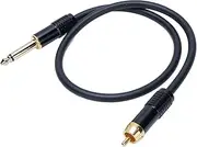 AV to 1/4in Sound Cable, 6.35mm Mono Male to AV Male Sound Interconnect Adapter, Gold Plated Audio Adapter Cable for Speaker Mixer Amplifier Home Theater