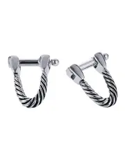 [Cudworth] Antique Rhodium Wrap Around Cufflinks in Silver