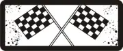 3 - Checkered Flag Hard Hat / Biker Helmet Sticker BS086