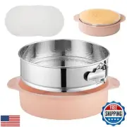 XINKORA 9 Inch Springform Pan, Round Stainless Steel Cheesecake Pan Nonstick