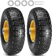 VEVOR Solid PU Run-Flat Tire Wheel, 254 mm, 2-Pack, 181.4 kg Dynamic Load, 204.1 kg Static Load, Flat Free Tubeless Tires and Wheels for Hand Truck, Utility Cart, Dolly, Garden Trailer, Various Carts