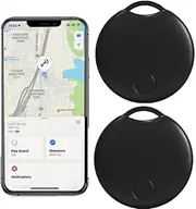[UanTii] Smart Finder Bluetooth Tacker Smart Air Tag Anti Lose Reminder Key Finder Works with iOS Find My App (Black 2pcs)