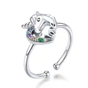 Colorful Licorne Finger Rings Silver plating Adjustable Free Size Ring Design Jewelry