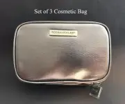 Rodan + Fields Gray Zippered Cosmetic Pouch Makeup Bag Travel Case Set of 3