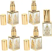 ORFOFE 5pcs Empty Golden Perfume Bottle Perfume Accessory Empty Perfume Bottles Retro Fragrance Bottle Vintage Perfume Bottle Makeup Liquid Sprayer Travel Spray Bottle Aroma Bottle Glass