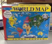 Melissa & Doug Extra Large Floor Puzzle New World Map Homeschool Geography