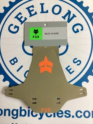 FOX Mud Guard Cream Tan with Fluro orange Fender Mtb mountain bike mudguard